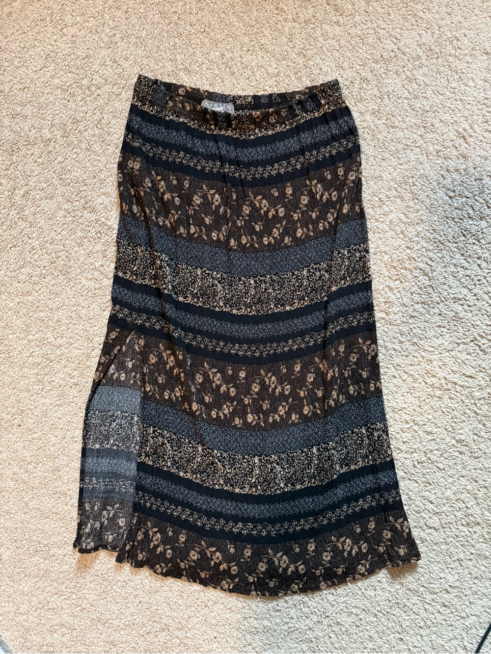 y2k boho midi skirt